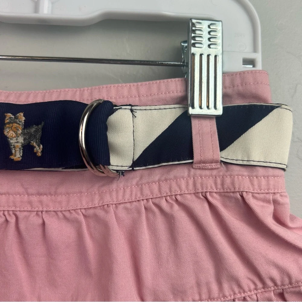 Ralph Lauren pink ruffle tiered skirt with embroidered dog belt size 12 months